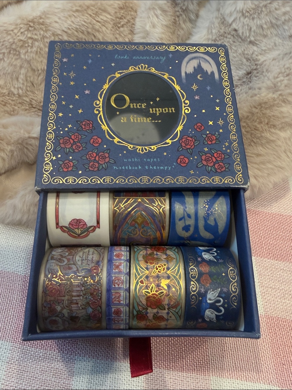 1 box 10 pcs inside Once Upon a Time Decorative Washi Tape Set - Navy & Gold New